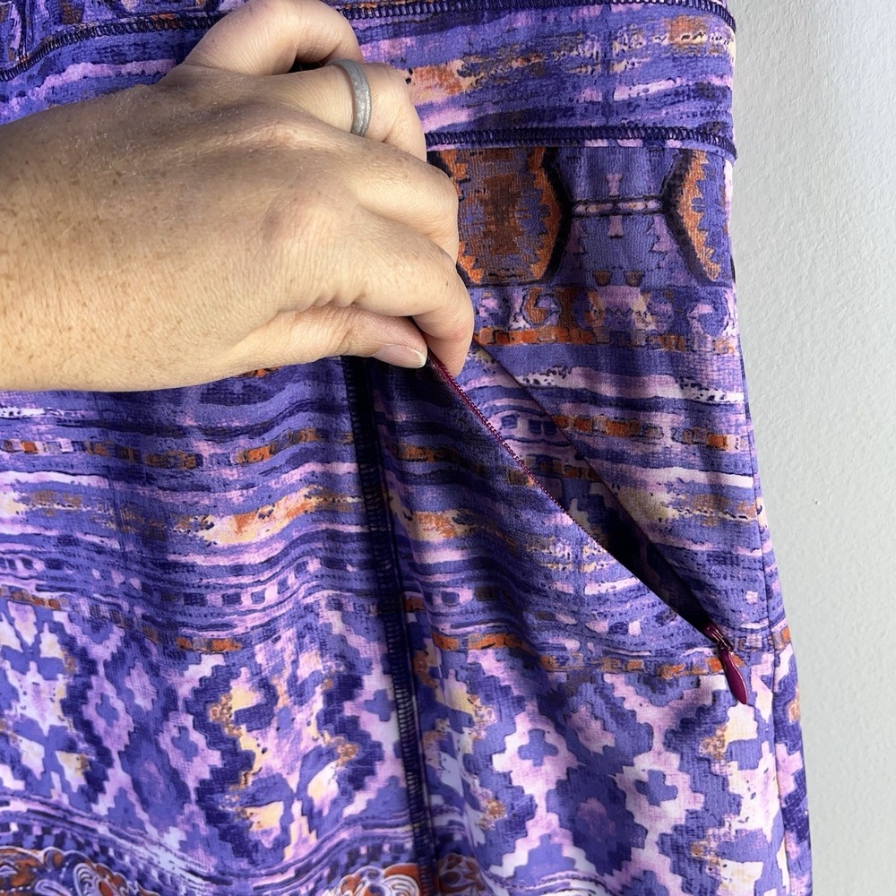 Title Nine Sz 14 Nimblene Arabella Quick Dry Shelf Bra Back Zip Purple Dress Gym - Picture 5 of 16